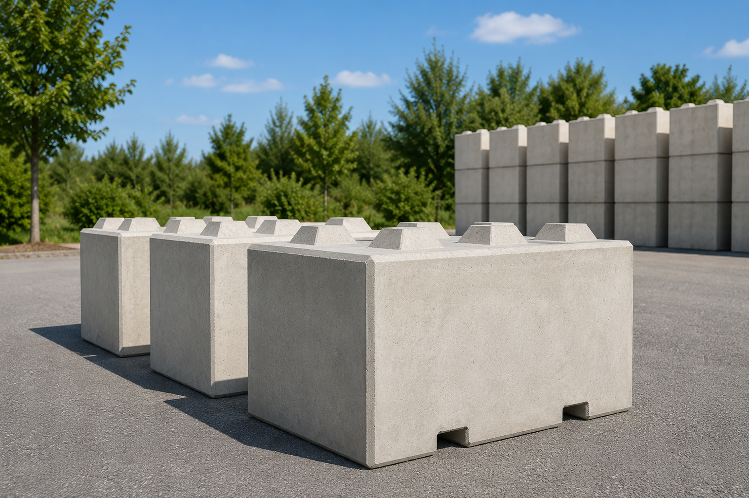 Bloc béton avec passages de fourches