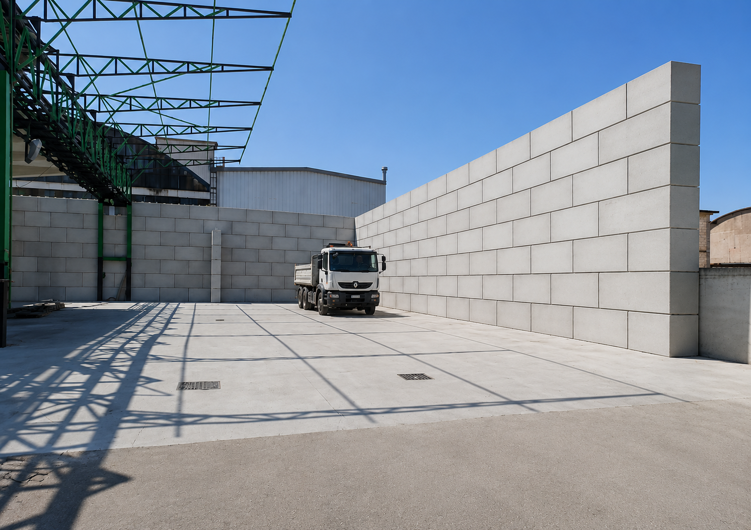 Livraison de blocs béton sur chantier