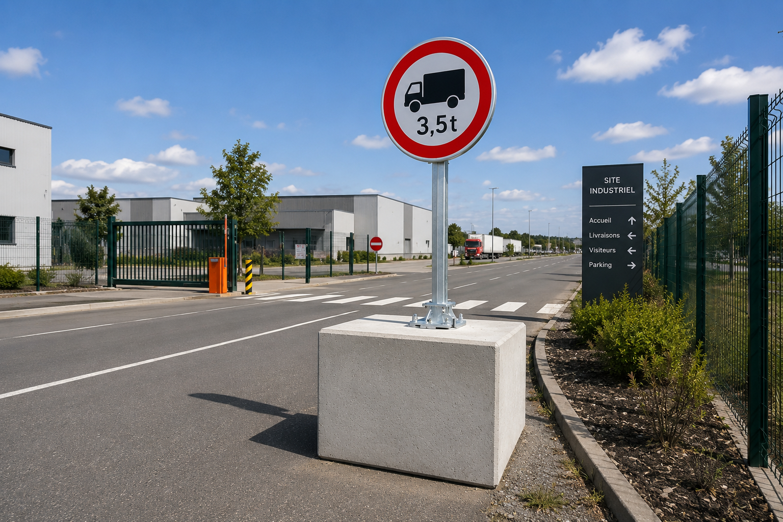 Support publicitaire en blocs béton