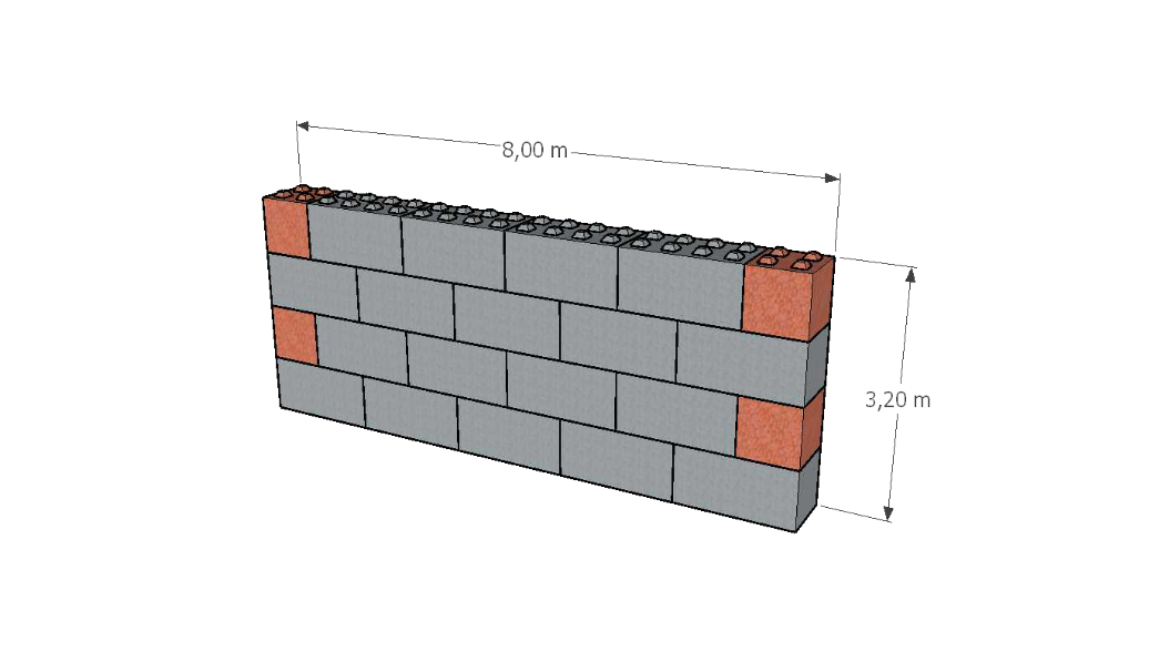 Plan de calepinage pour mur en blocs béton