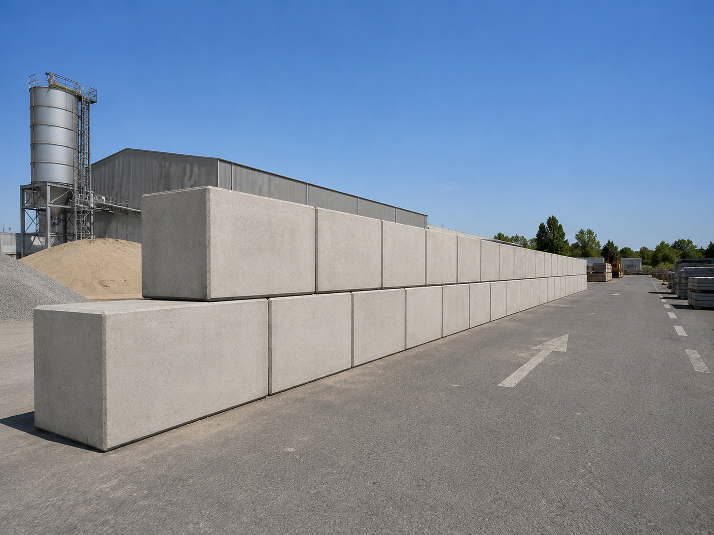 Mur de séparation en blocs béton