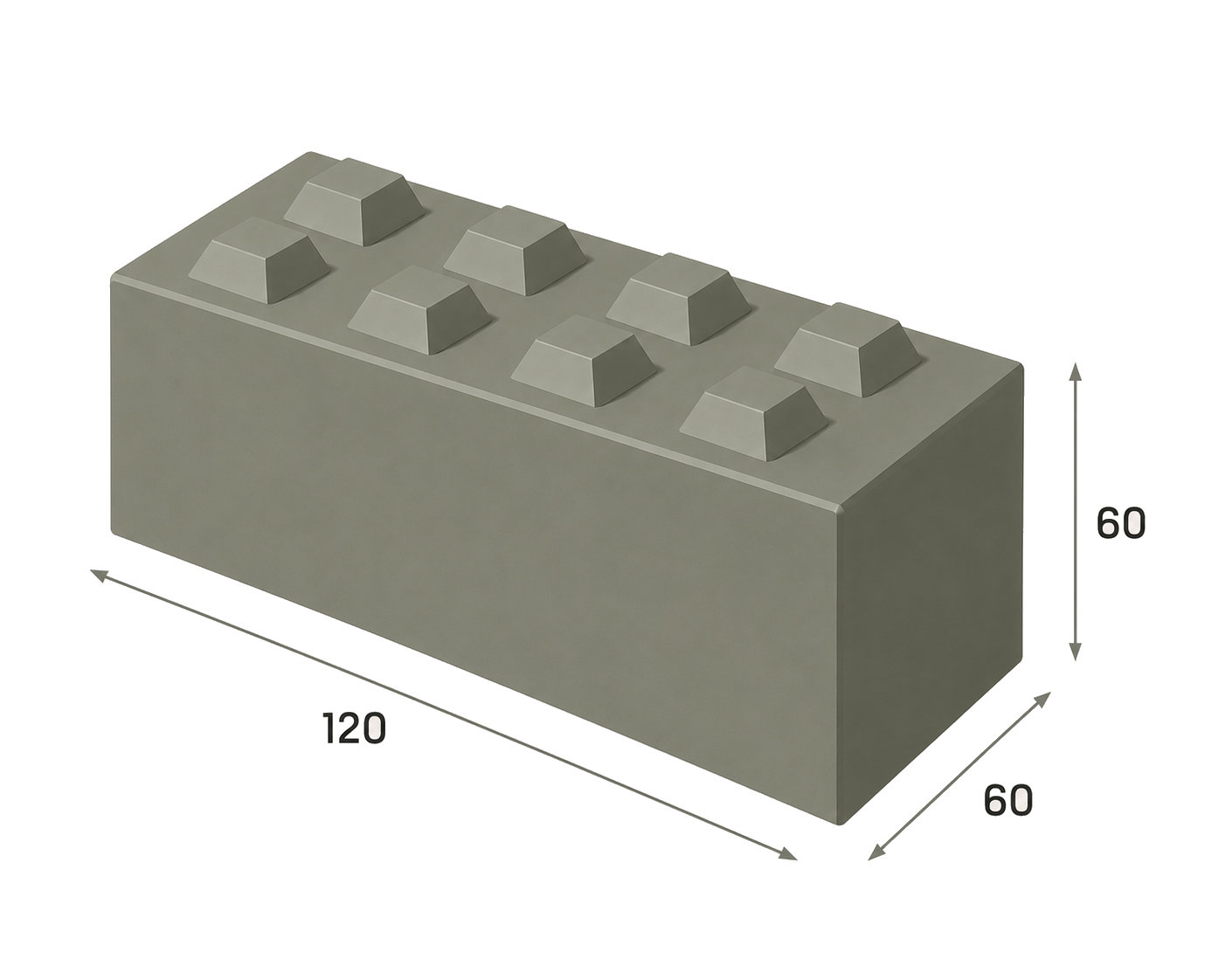 Bloc béton empilable 120x60x60 cm