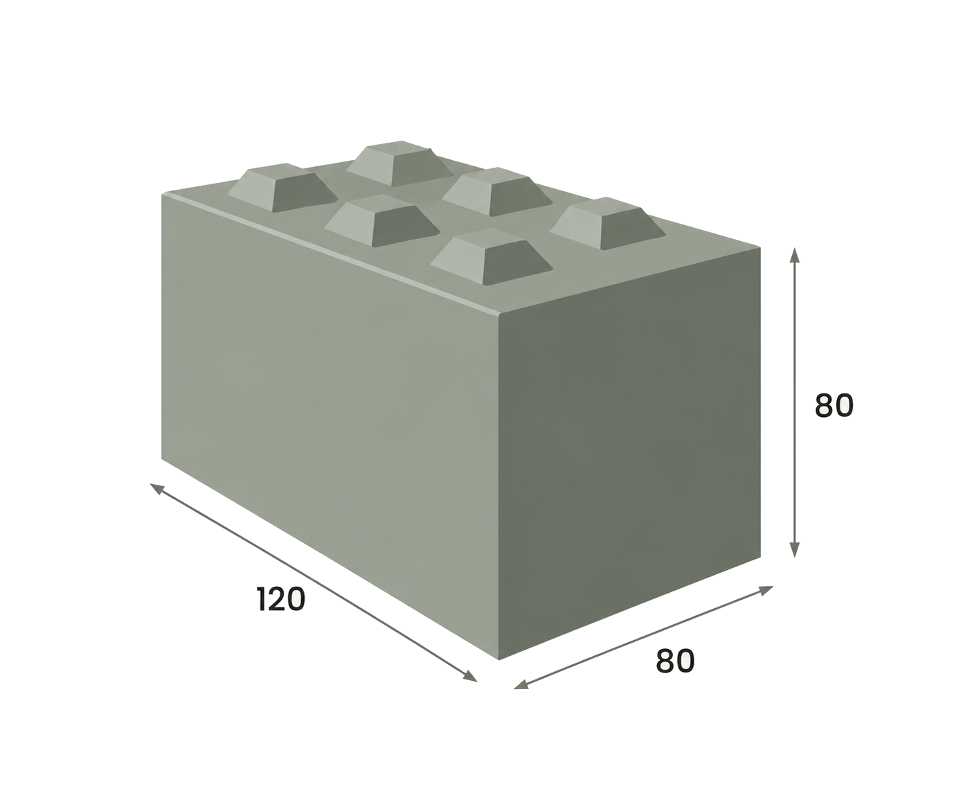 Bloc béton empilable 120x80x80 cm