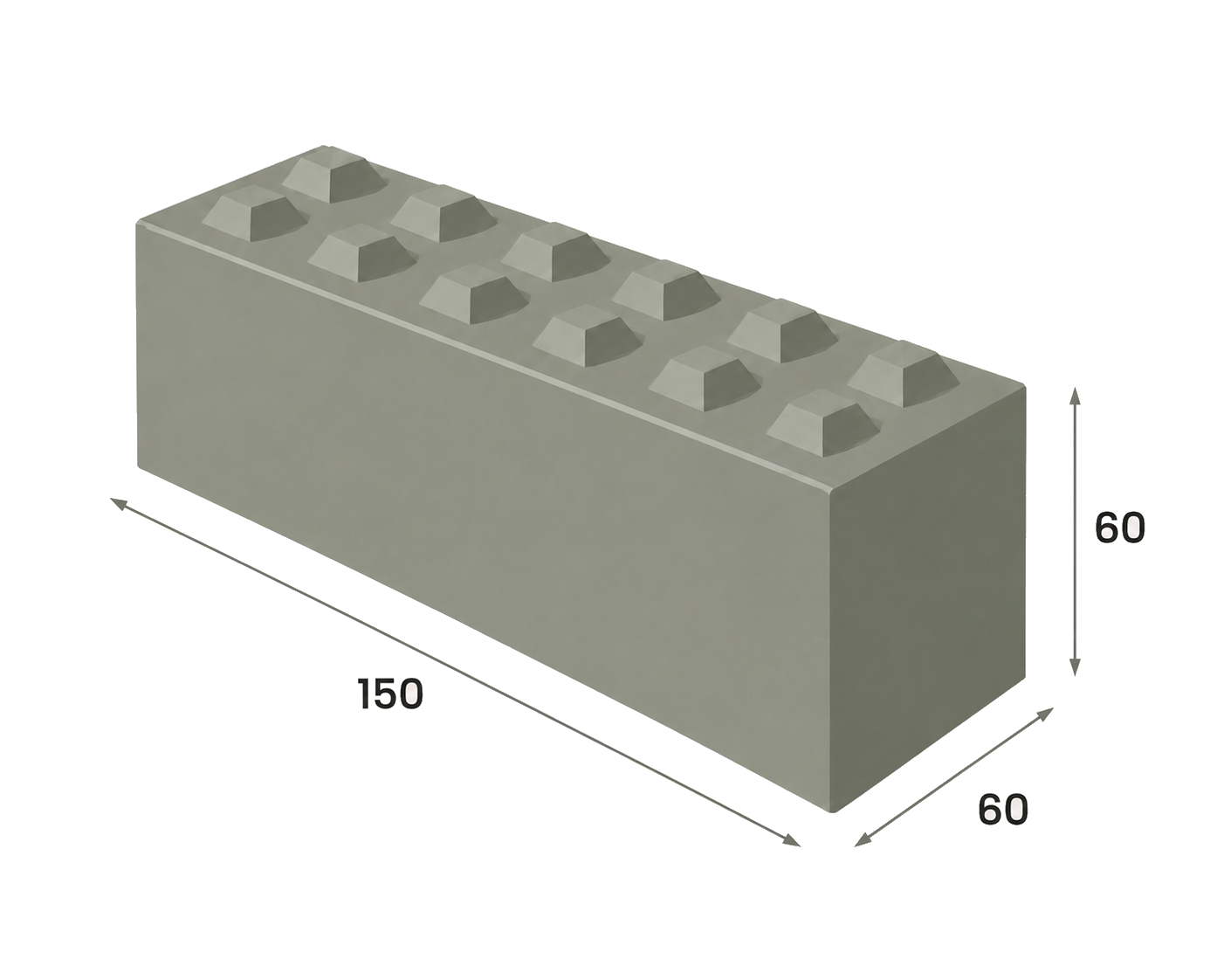 Bloc béton empilable 150x60x60 cm