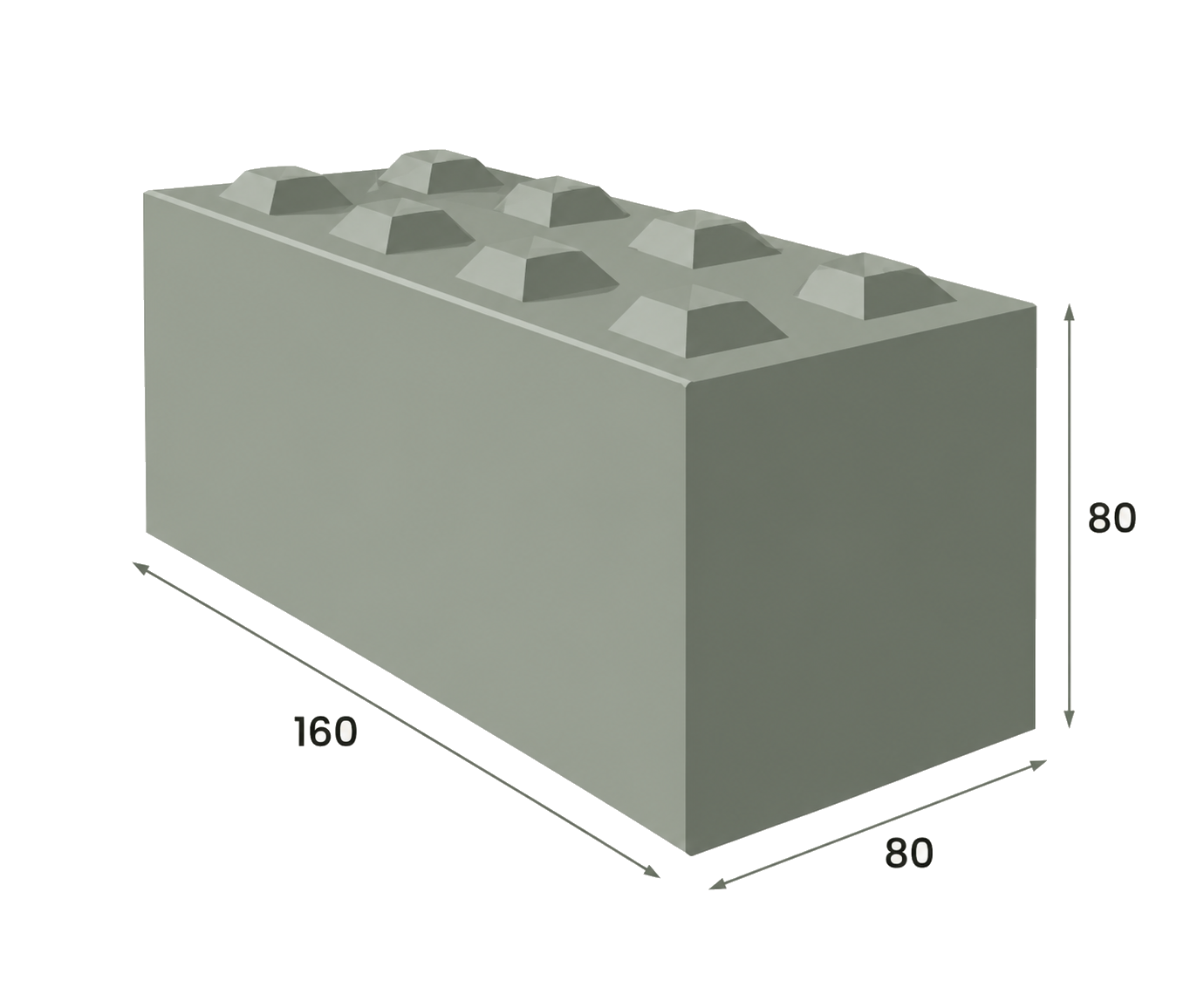 Bloc béton empilable 160x80x80 cm