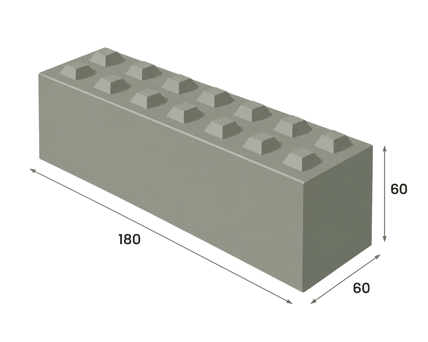 Bloc béton empilable 180x60x60 cm