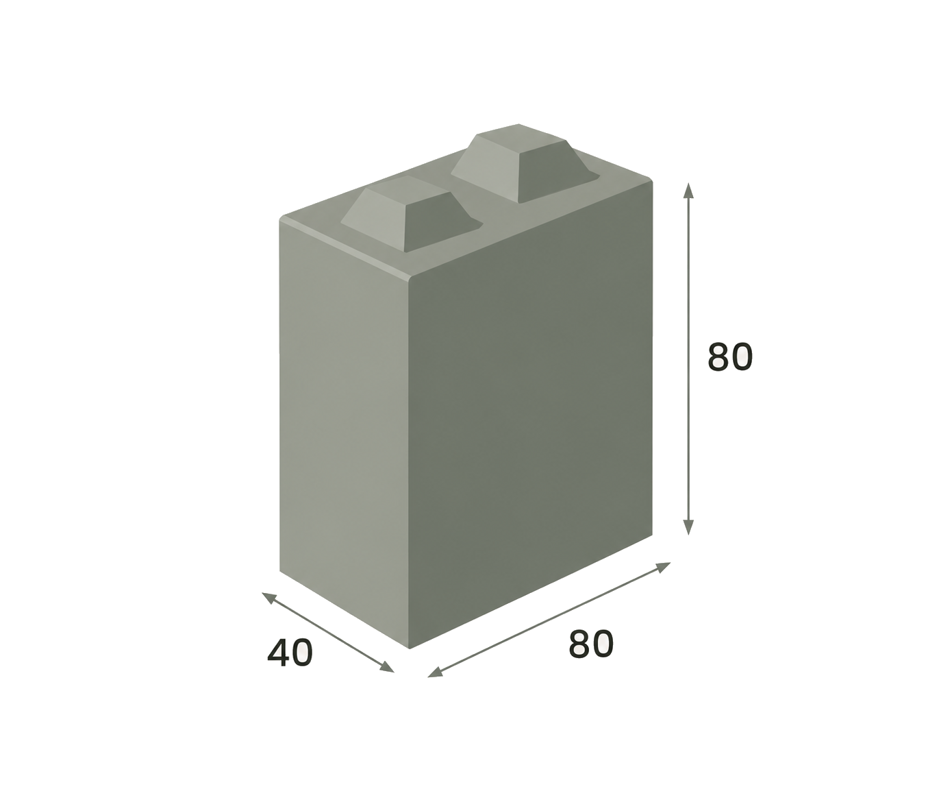 Bloc béton empilable 40x80x80 cm
