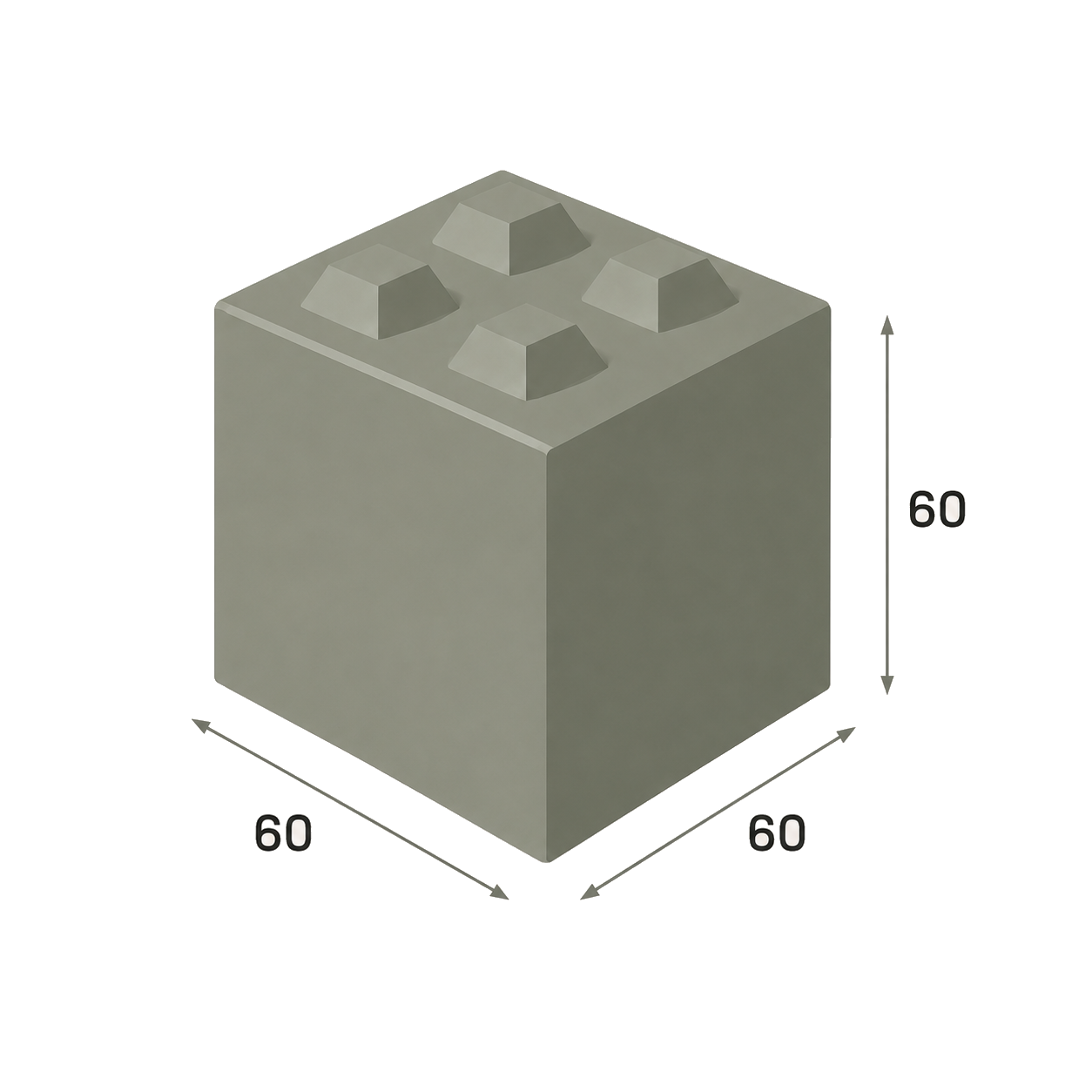 Bloc béton empilable 60x60x60 cm
