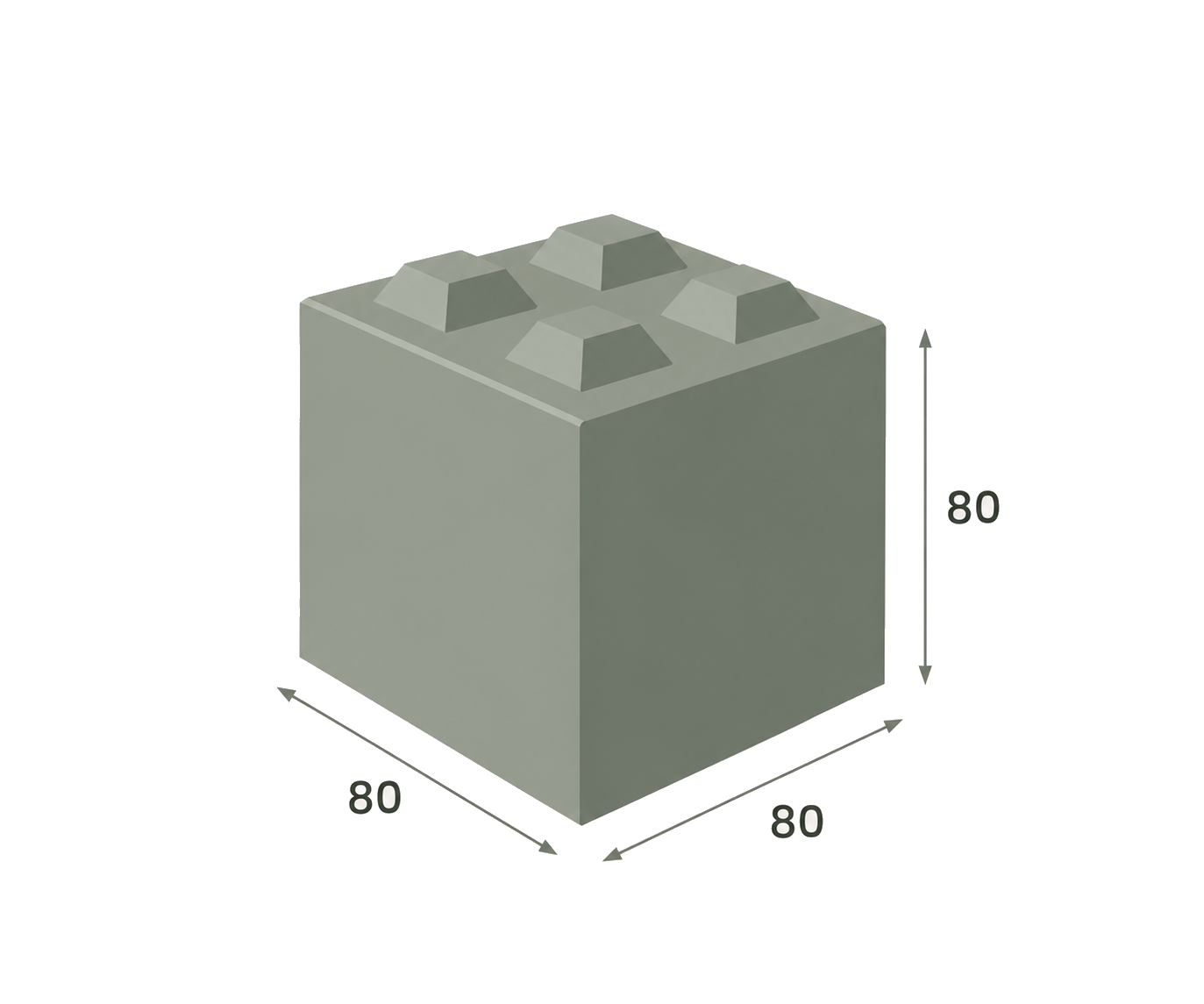 Bloc béton empilable 80x80x80 cm