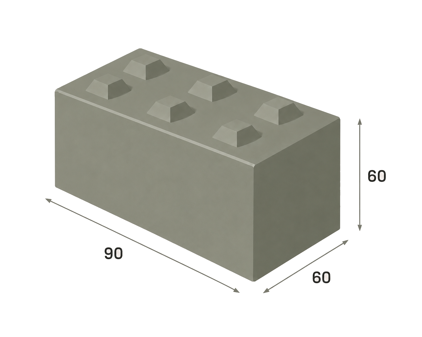 Bloc béton empilable 90x60x60 cm